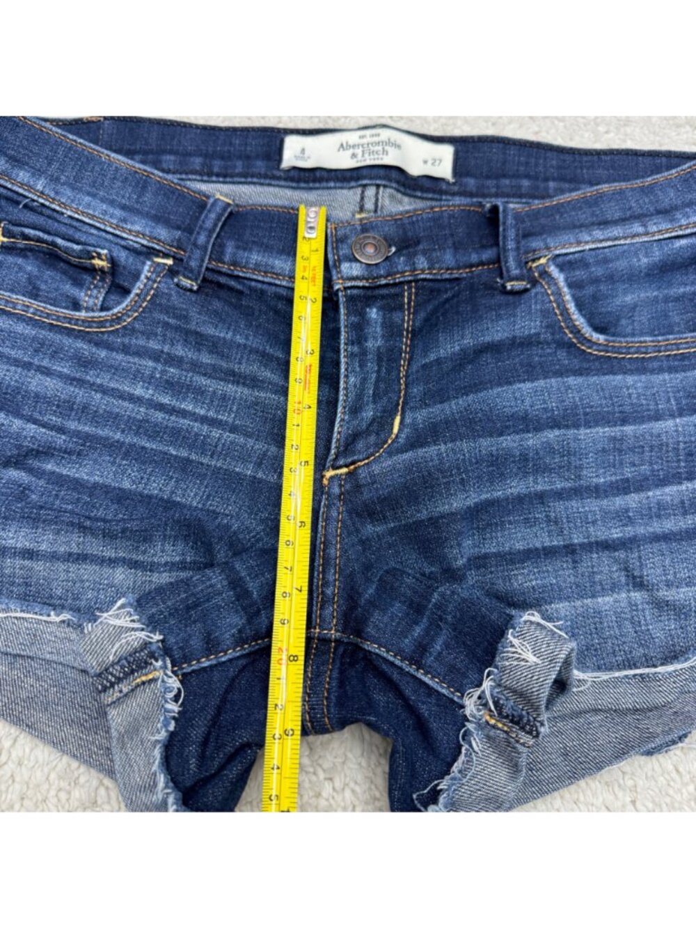 Abercrombie & Fitch Women's Distressed Denim Shorts Size 27 - Picture 7 of 8